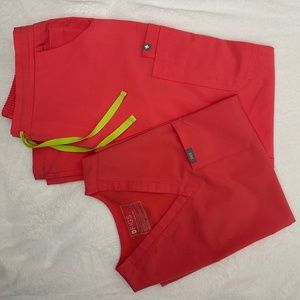 FIGS Hot Coral Scrub Set